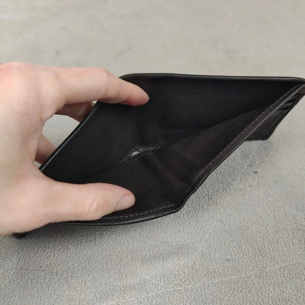 Shinola Detroit Mens Bifold Wallet Dark Brown Black American‎ Made Leather